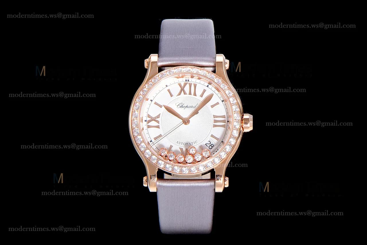 Chopard Happy Diamonds Sapphire RG/SC Wht/Gry YFF ASIA2892-2 Automatic 278559-3003