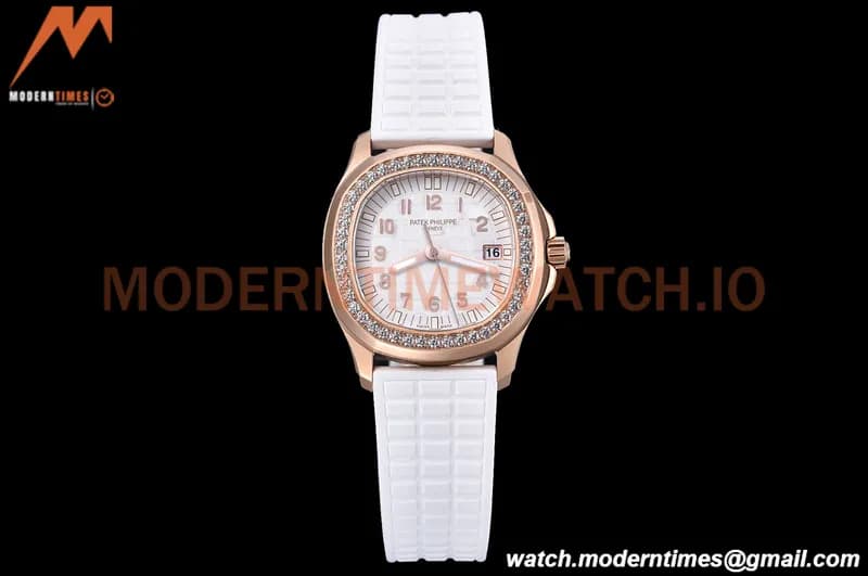 Patek Philippe - Aquanaut Lady 5068R 36mm Diamond RG/RU White PPF Swiss Quartz