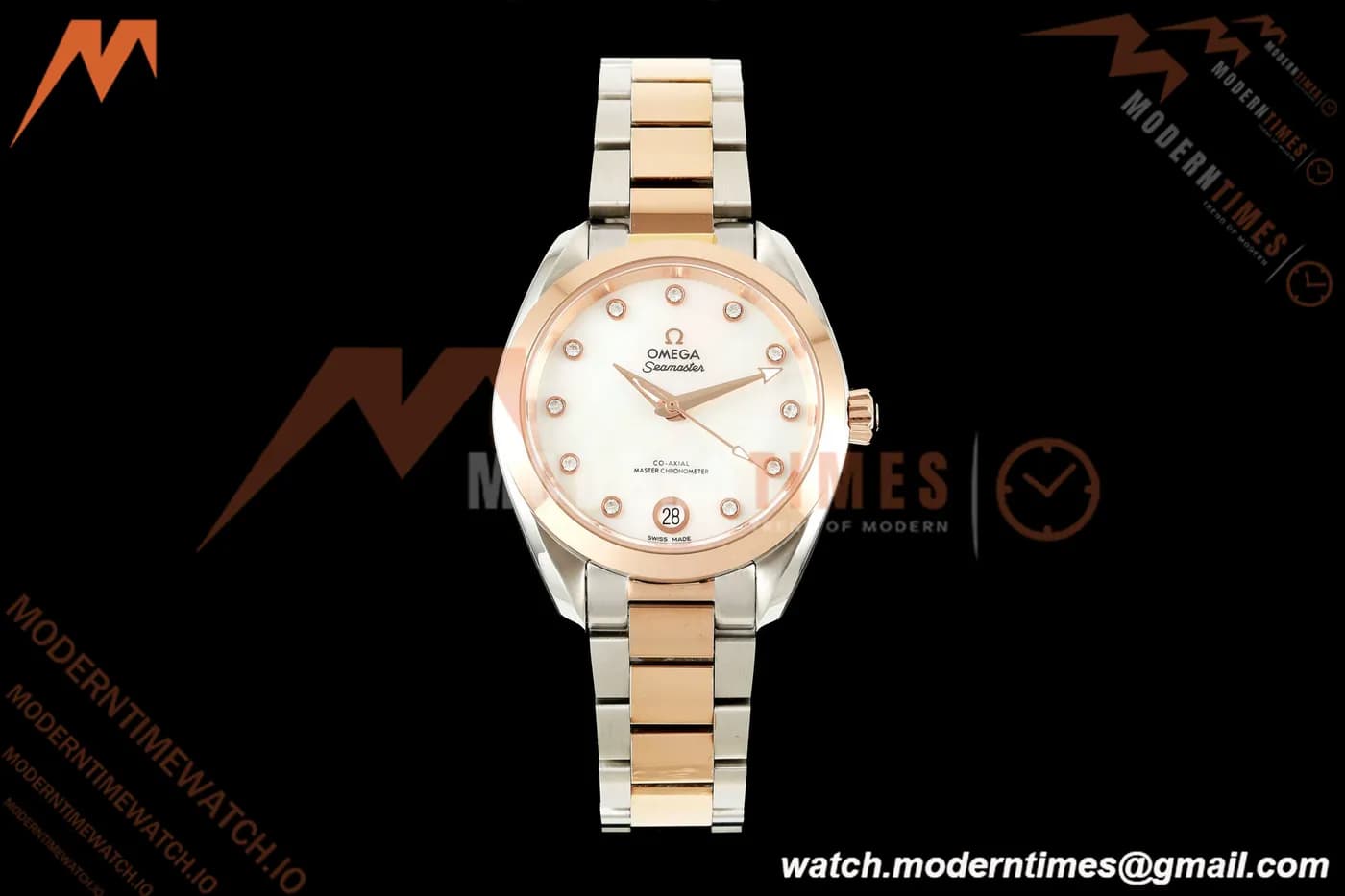 Omega - Seamaster Aqua Terra 150M 34mm SS/RG Wht MOP/Dia VRSF A8800