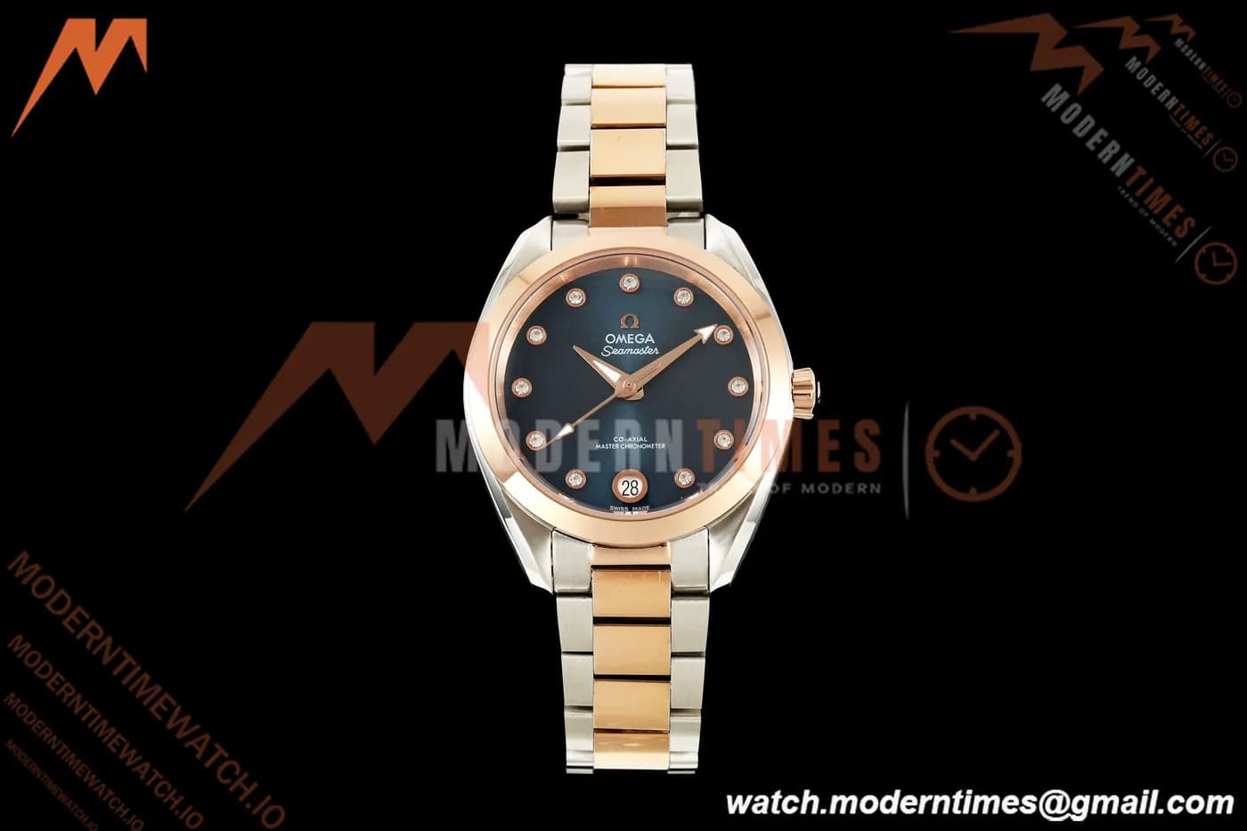 Omega - Seamaster Aqua Terra 150M 34mm SS/RG Blu/Dia VRSF A8800