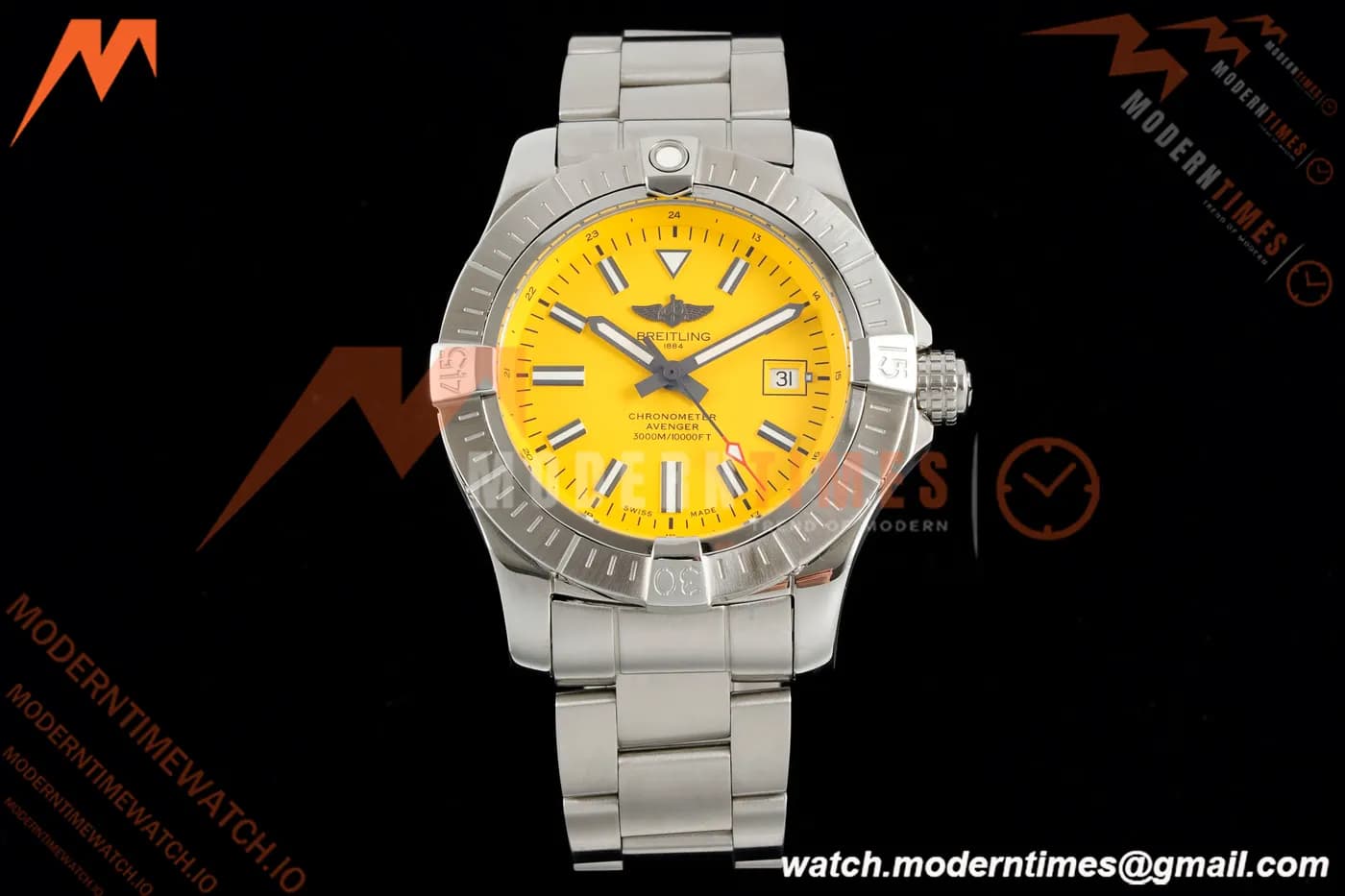 Breitling - Avenger Automatic 43mm SS/SS Yelw/Stk TF V2 A2824