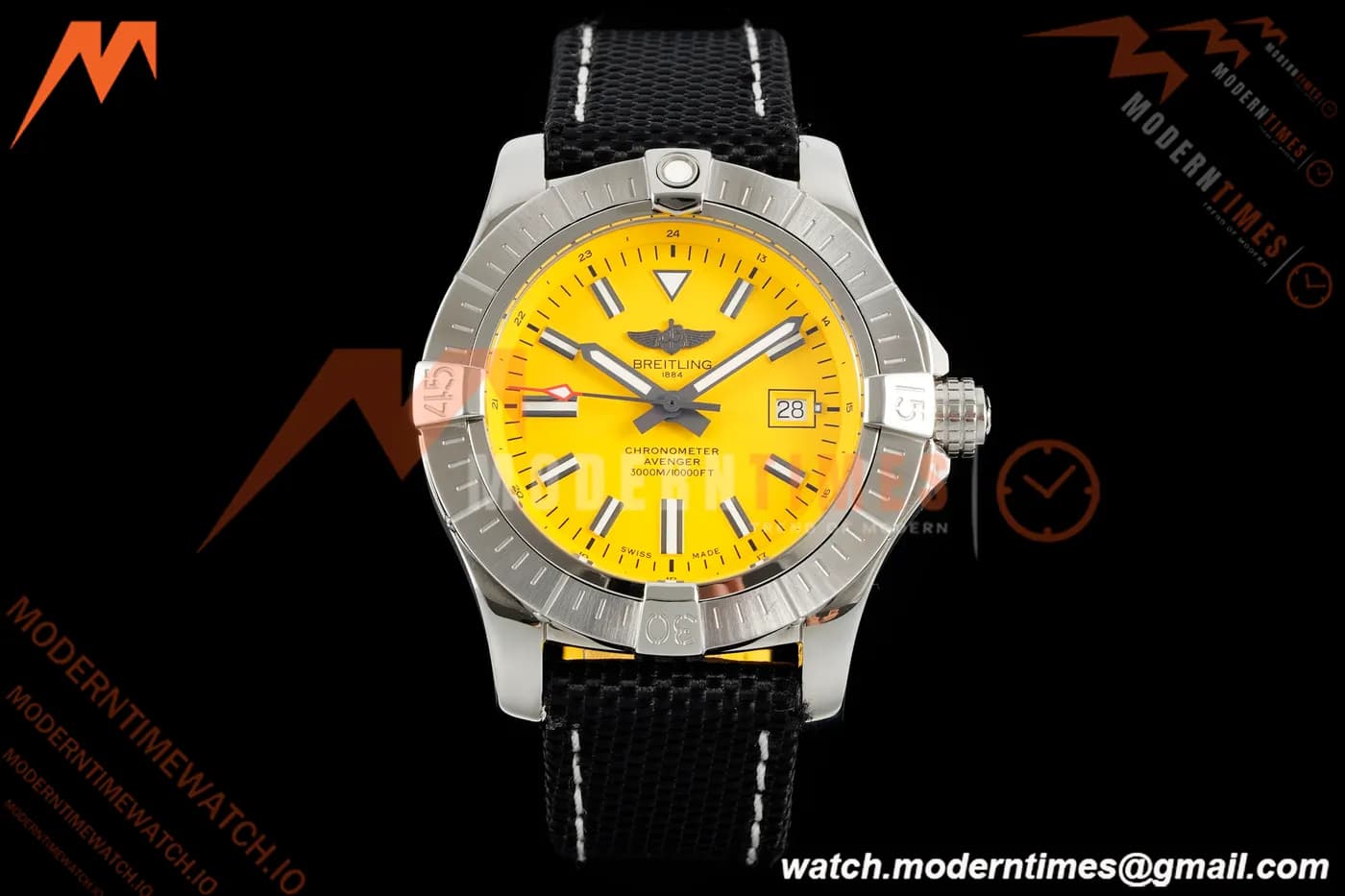Breitling - Avenger Automatic 43mm SS/NY Yelw/Stk TF V2 A2824