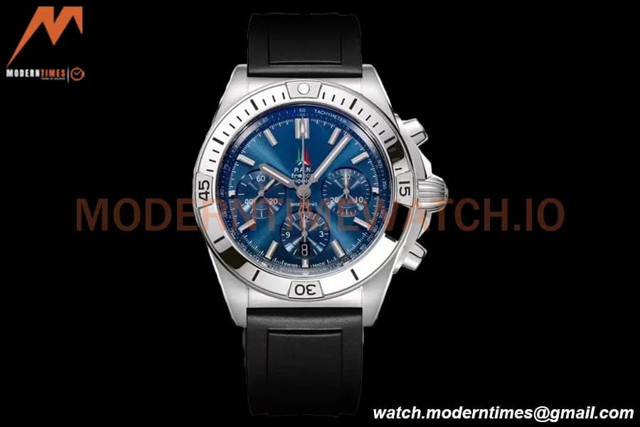 Breitling - Chronomat B01 Frecce Tricolori 42mm Chronograph SS/RU Blue BLSF 7750 Mod