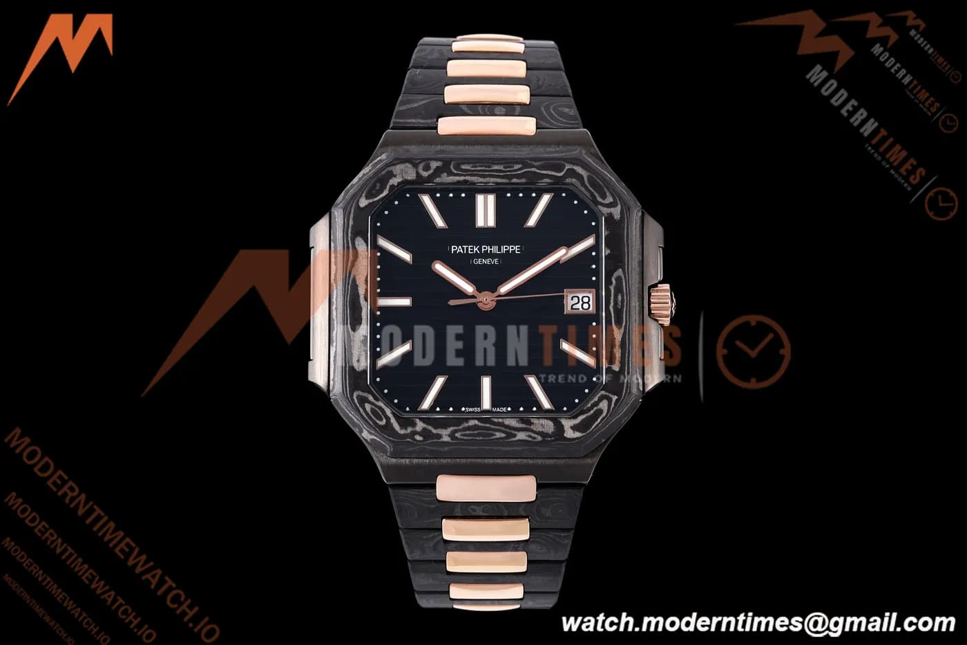Patek Philippe - Cubitus 7128 40mm Black Carbon/RG Black Dial DIWF A324