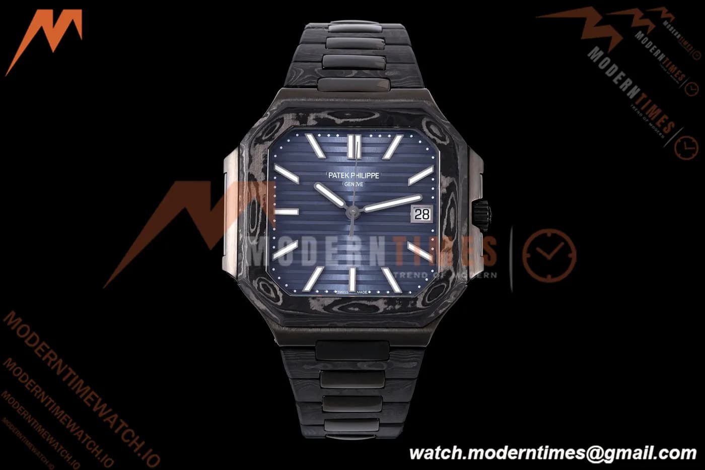 Patek Philippe - Cubitus 7128 40mm Black Carbon Blue Dial DIWF A324