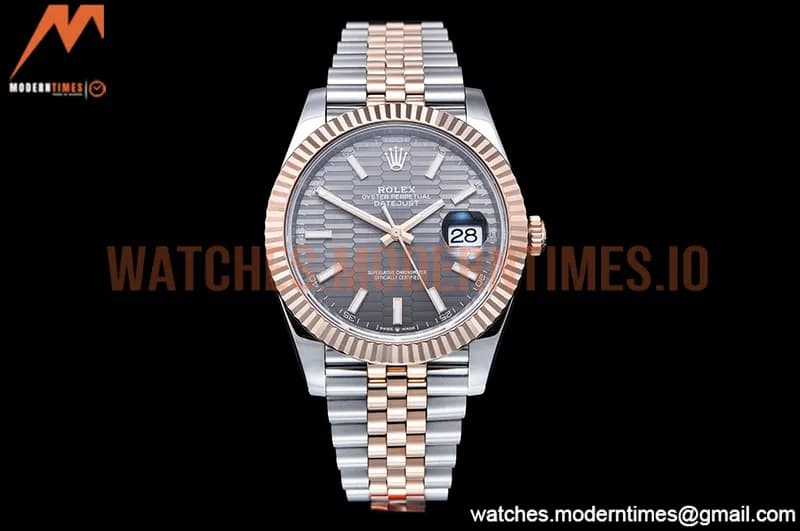 Rolex - DJ2 41mm Jub Flt 904L RG/SS P-Grey/Stk VSF VS3235