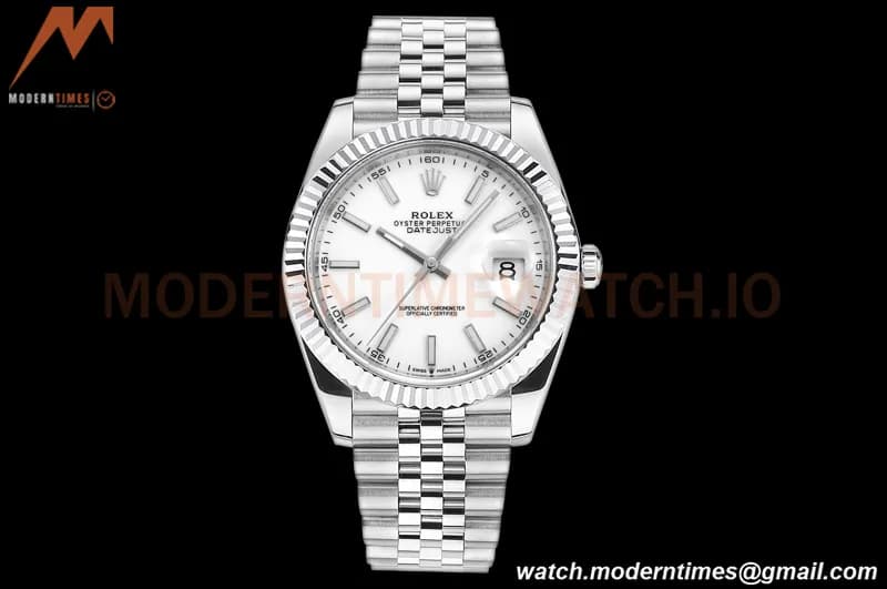 Rolex - DJ2 41mm 126334 Jub Flt 316L SS/SS White/Stk A+F VR3235
