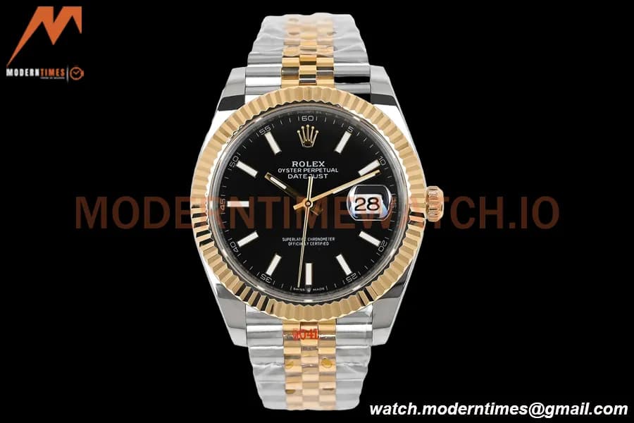Rolex - DJ2 41mm 126333 Jub Flt Gold Wrapped 904L YG/SS Blk/Stk EWF A3235