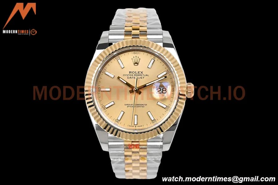 Rolex - DJ2 41mm 126333 Jub Flt Gold Wrapped 904L YG/SS Gold/Stk EWF A3235