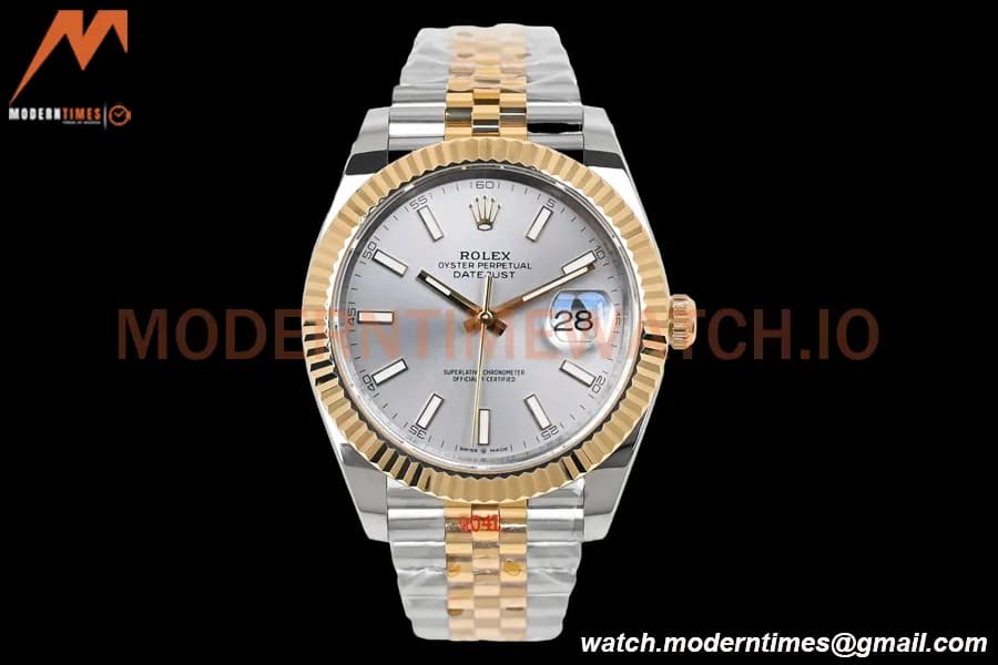 Rolex - DJ2 41mm 126333 Jub Flt Gold Wrapped 904L YG/SS Silv/Stk EWF A3235