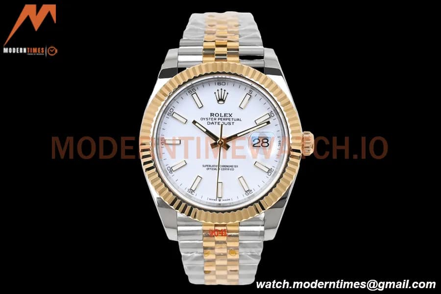 Rolex - DJ2 41mm 126333 Jub Flt Gold Wrapped 904L YG/SS Wht/Stk EWF A3235