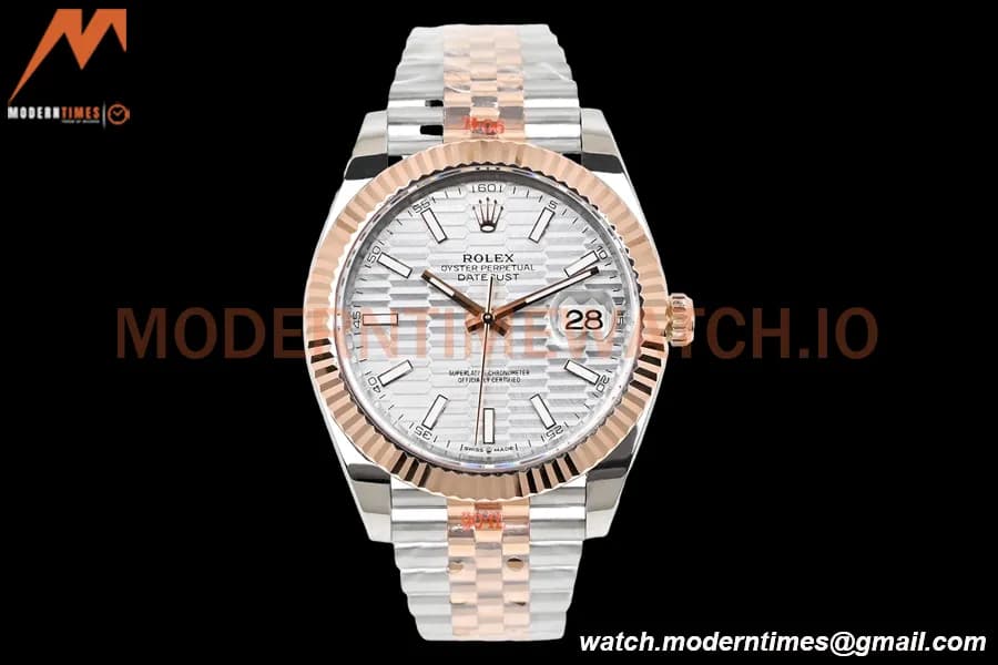 Rolex - DJ2 41mm 126331 Jub Flt RG Wrapped 904L YG/SS F-Silv/Stk EWF A3235