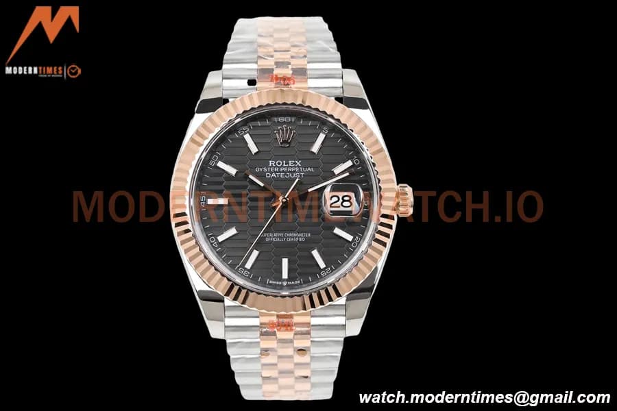 Rolex - DJ2 41mm 126331 Jub Flt RG Wrapped 904L RG/SS F-Grey/Stk EWF A3235