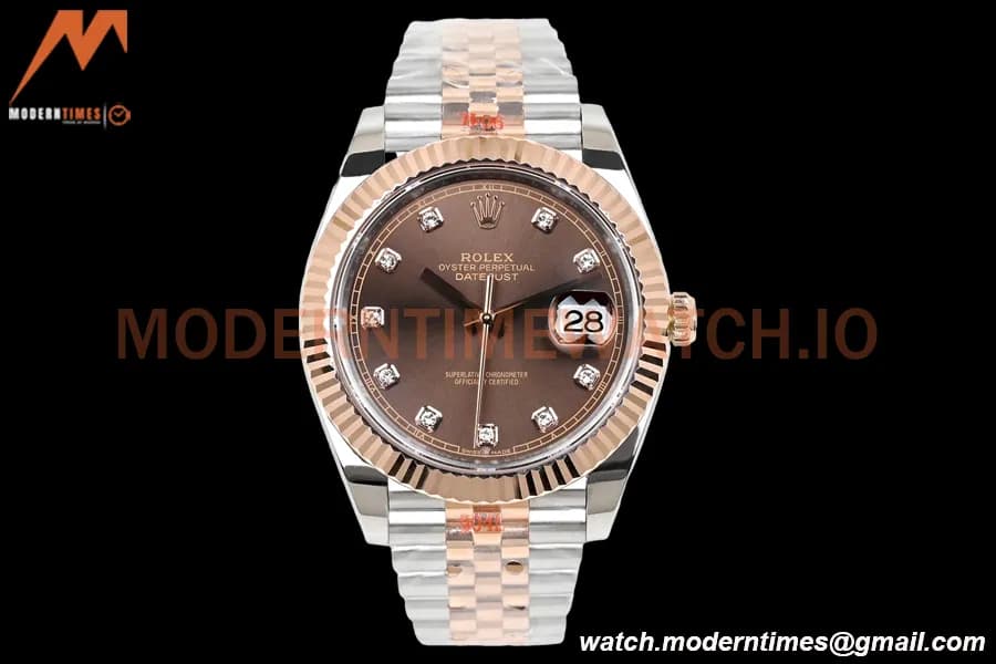 Rolex - DJ2 41mm 126331 Jub Flt RG Wrapped 904L RG/SS Choco/Dia EWF A3235