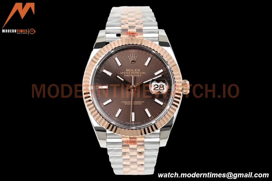 Rolex - DJ2 41mm 126331 Jub Flt RG Wrapped 904L RG/Stk Choco/Stk EWF A3235