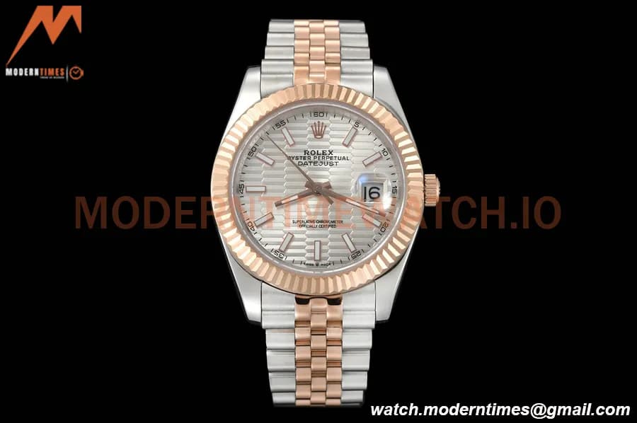 Rolex - Datejust 126331 41mm Jub Flt RG/SS P-Silv/Stk GDF MY8215