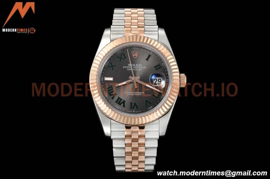 Rolex - Datejust 126331 Wimbledon 41mm Jub Flt RG/SS Grey/Rmn GDF MY8215