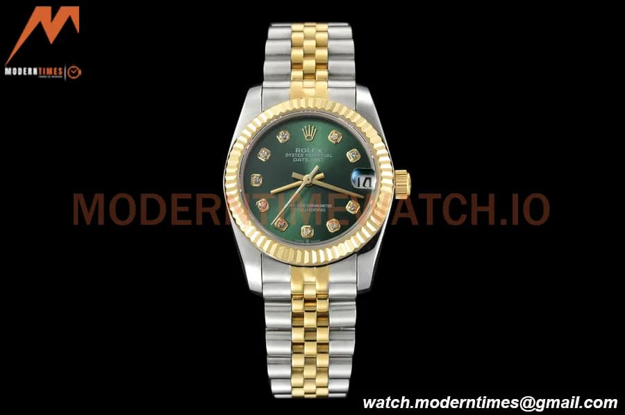Rolex - Datejust Ladies 278273 31mm Jub Flt YG/SS Green/Dia GDF MY8215
