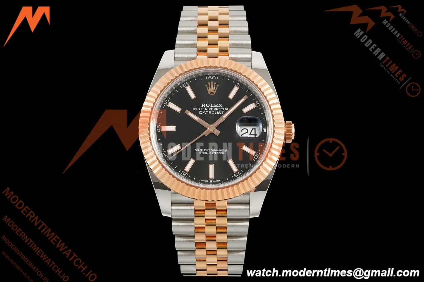 Rolex - Datejust 126331 41mm 904L Gain Weight Jub Flt RG/SS Blk/Stk ARF SH3235