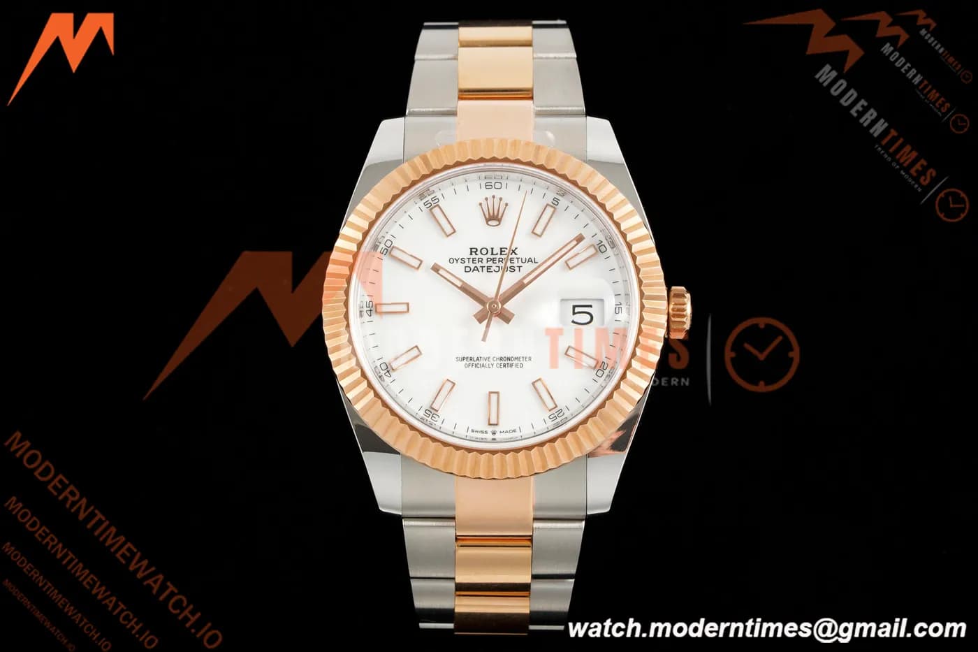 Rolex - Datejust 126331 41mm 904L Gain Weight Oys Flt RG/SS Wht/Stk ARF SH3235