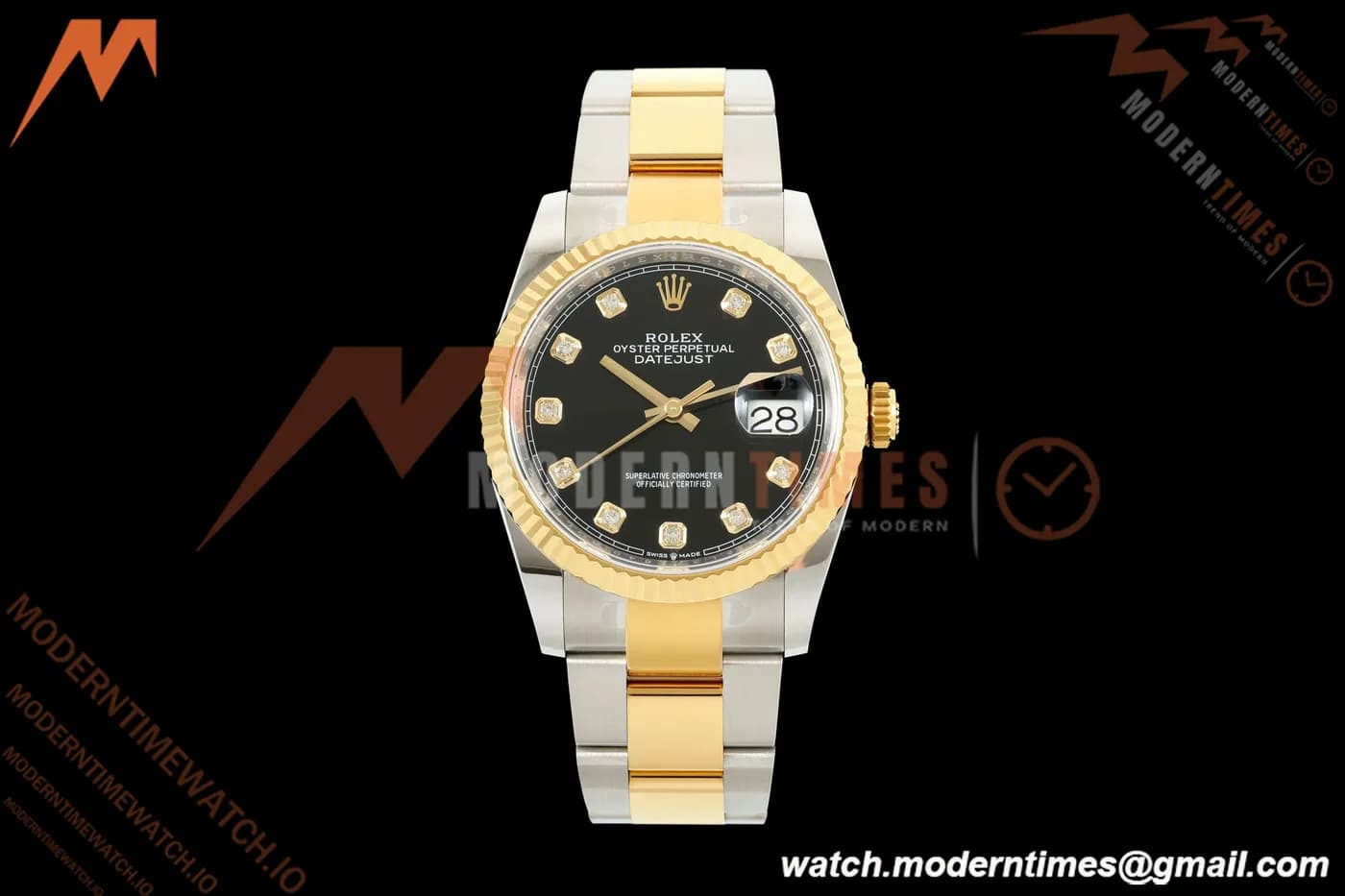 Rolex - Datejust 126233 36mm Oys Flt 904L YG/SS Blk/Dia ARF SH3235