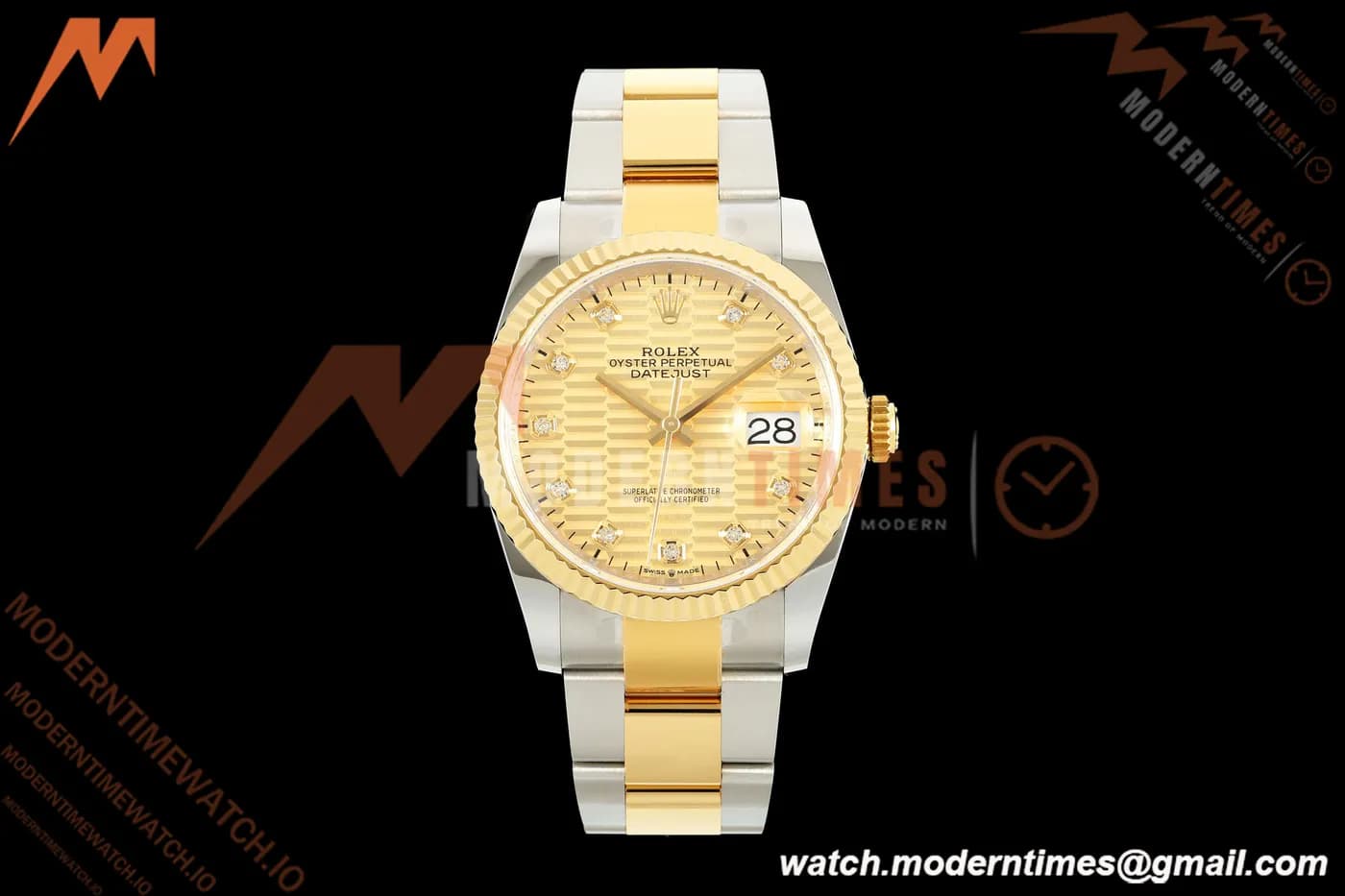 Rolex - Datejust 126233 36mm Oys Flt 904L YG/SS G-Wave/Dia ARF SH3235
