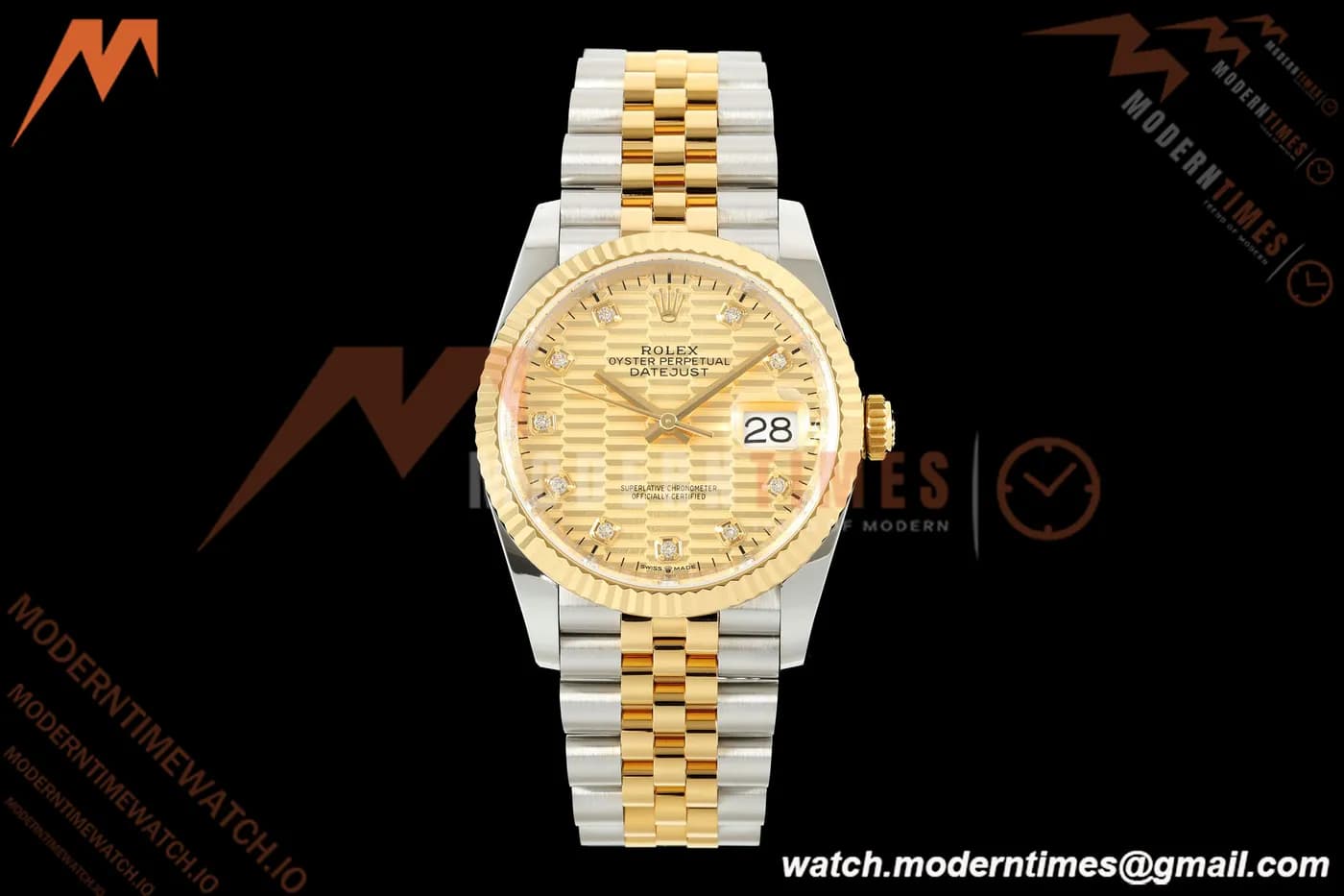 Rolex - Datejust 126233 36mm Jub Flt 904L YG/SS G-Wave/Dia ARF SH3235