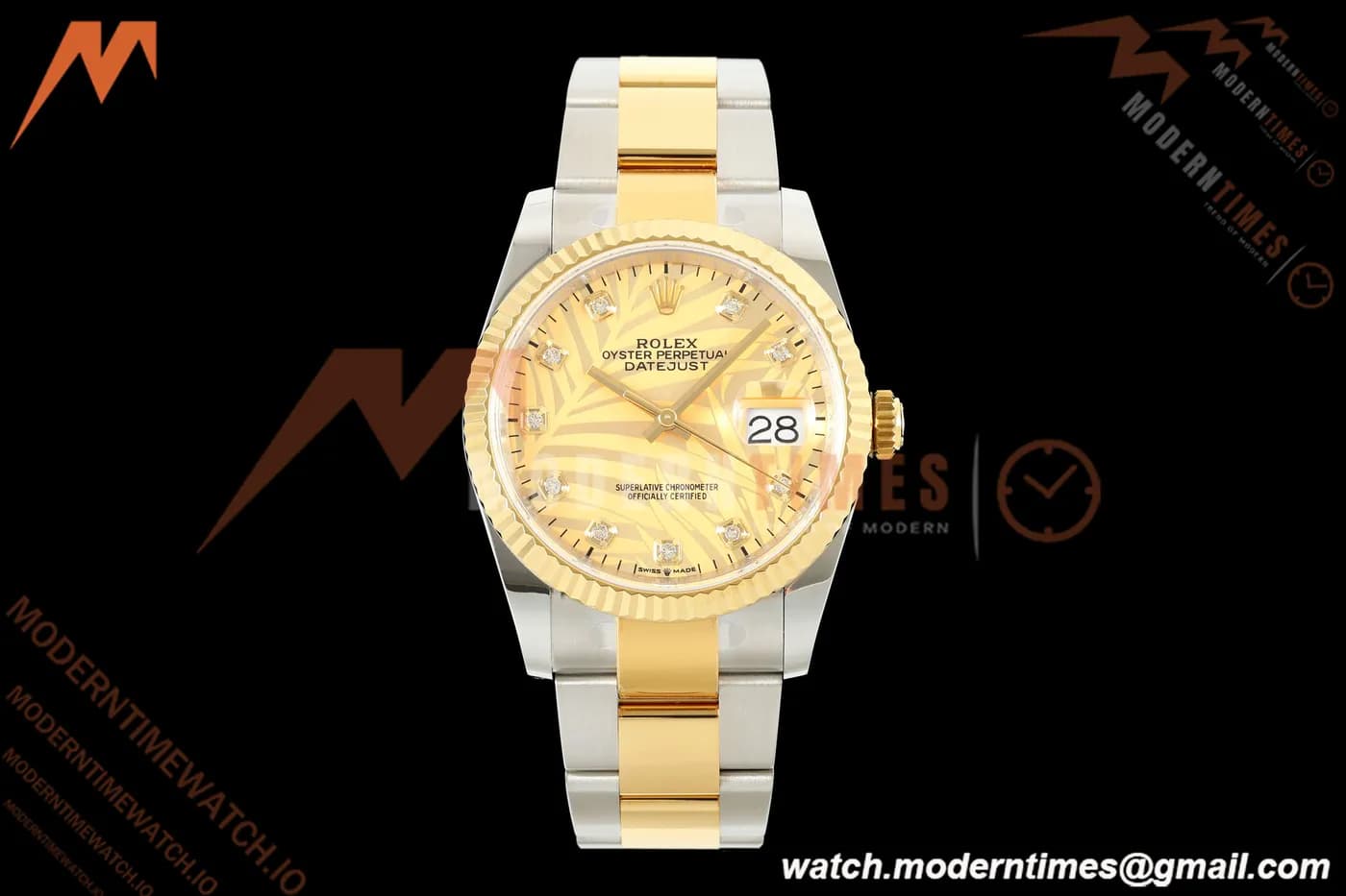 Rolex - Datejust 126233 36mm Oys Flt 904L YG/SS G-Palm/Dia ARF SH3235