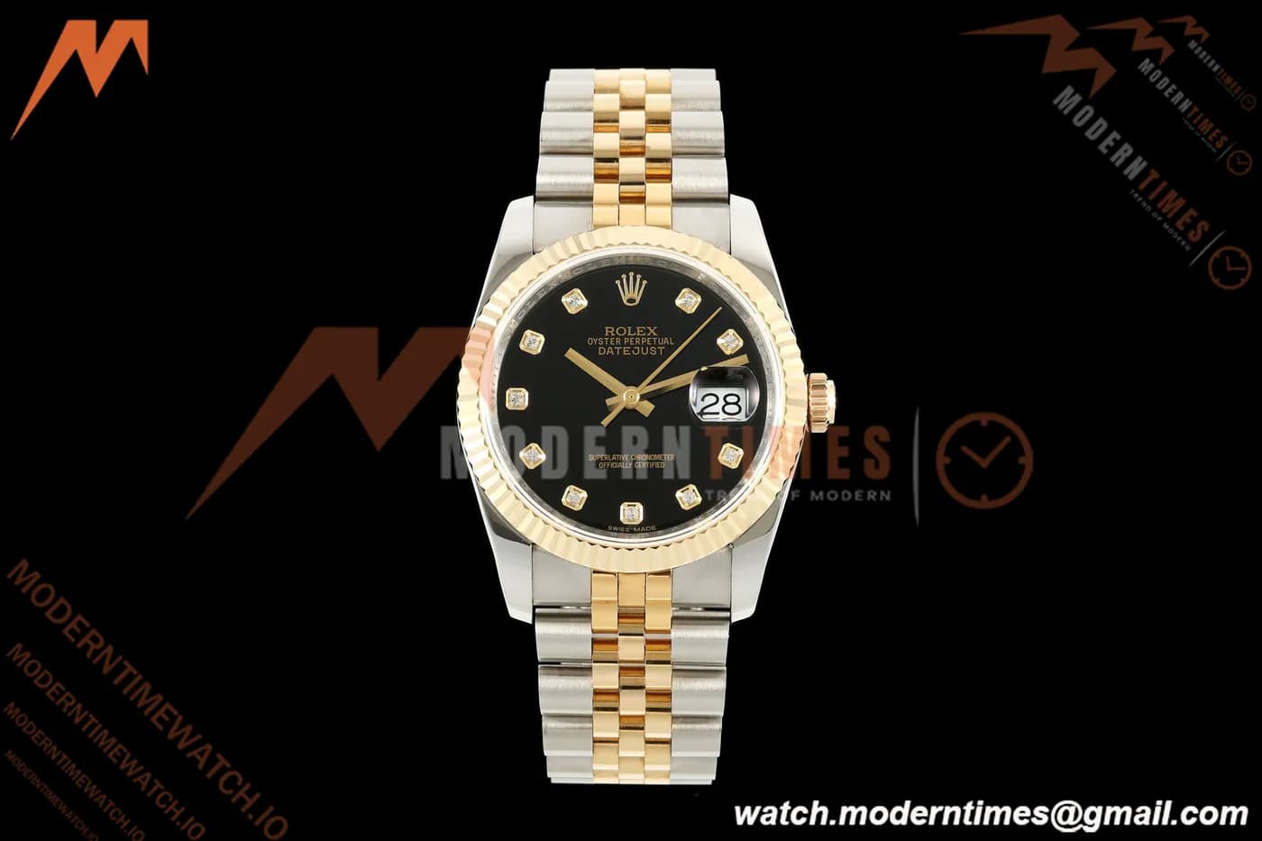 Rolex - Datejust 116233 36mm Jub Flt 316L YG/SS Blk/Dia GMF A2824