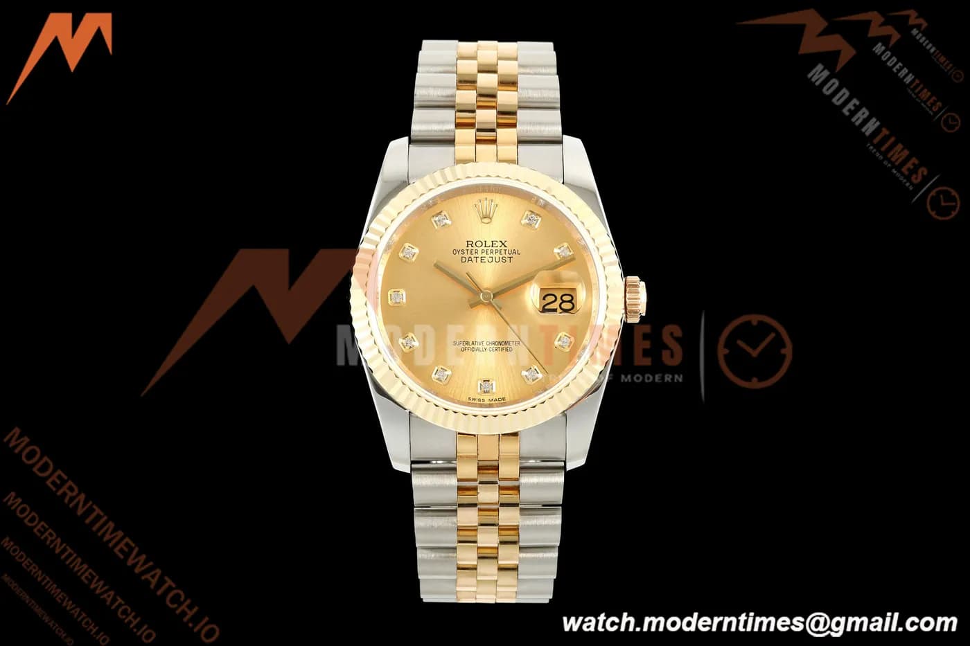Rolex - Datejust 116233 36mm Jub Flt 316L YG/SS Gold/Dia GMF VR3135