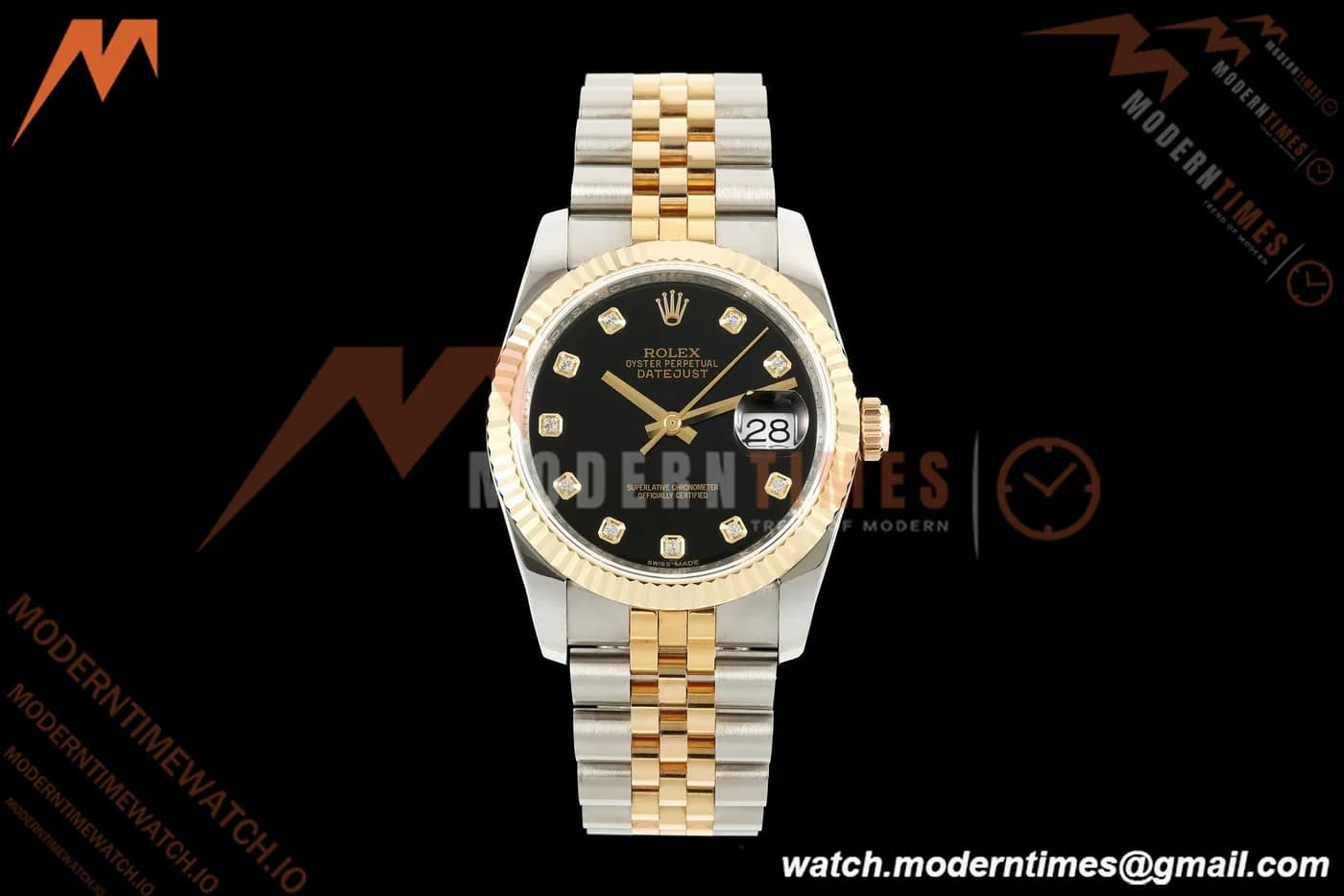 Rolex - Datejust 116233 36mm Jub Flt 316L YG/SS Blk/Dia GMF VR3135