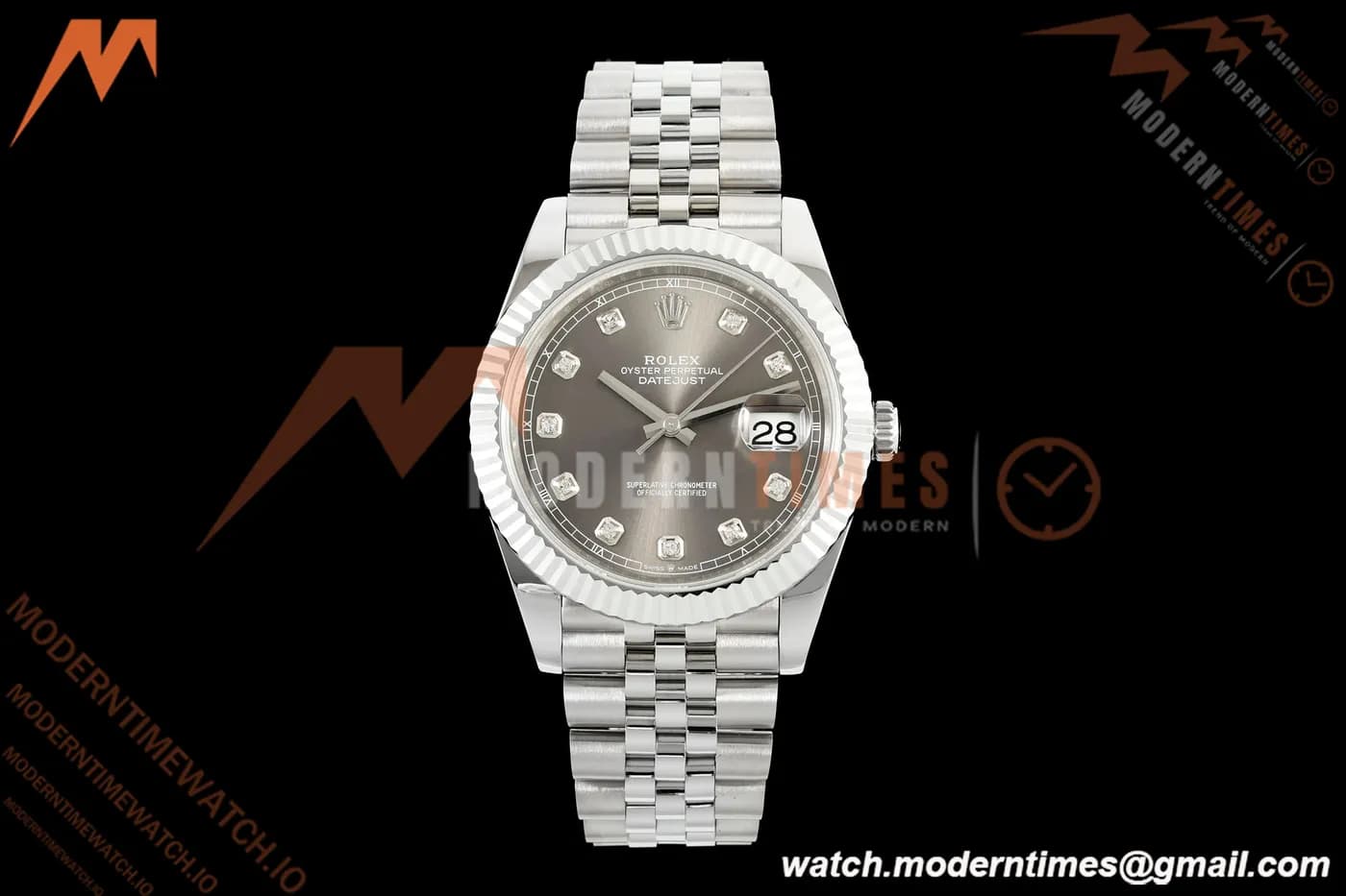 Rolex - Datejust 126334 41mm Gain Weight Jub Flt 904L SS/SS Gray/Dia QF SH3235