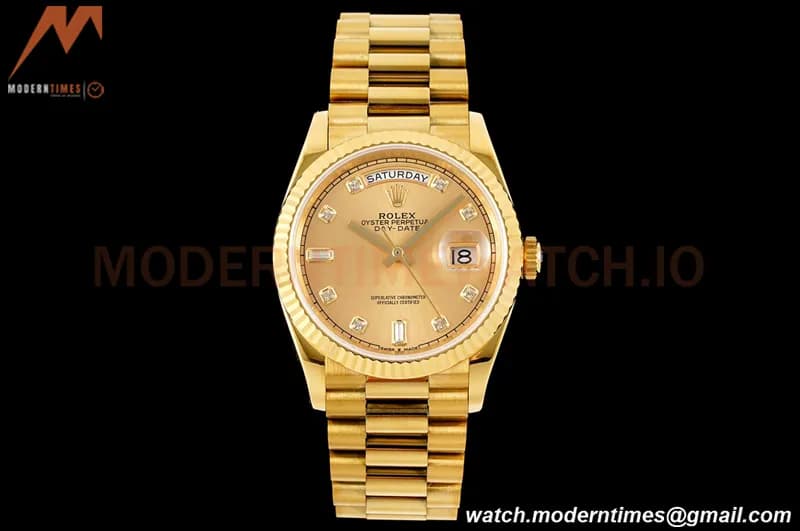 Rolex - DayDate 36mm 128238 Flt Pres YG/YG Gold/Diam RAF A2836