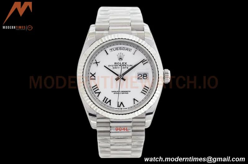 Rolex - DayDate 36mm 128239 Flt Pres SS/SS Wht/Rmn EWF A2836