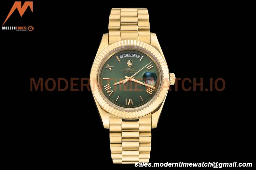 Rolex - DayDate 228238 40mm Flt/Pres YG/YG Grn/Rmn GDF MY8215