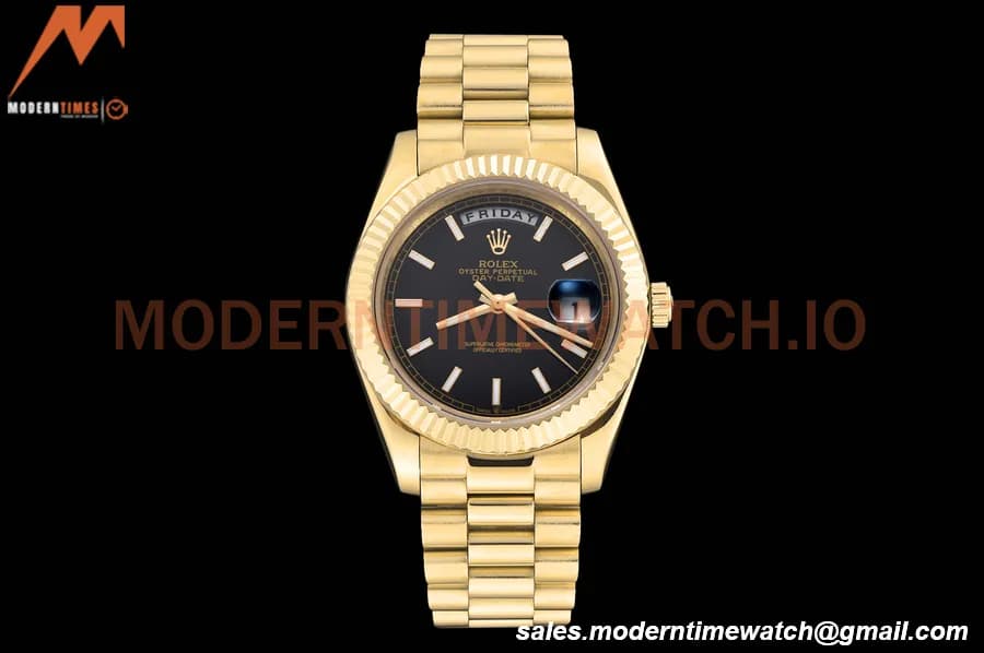Rolex - DayDate 228238 40mm Flt/Pres YG/YG Black/Rmn GDF MY8215