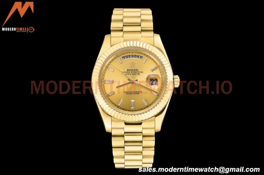 Rolex - DayDate 228238 40mm Flt/Pres YG/YG Gold/Dia GDF MY8215