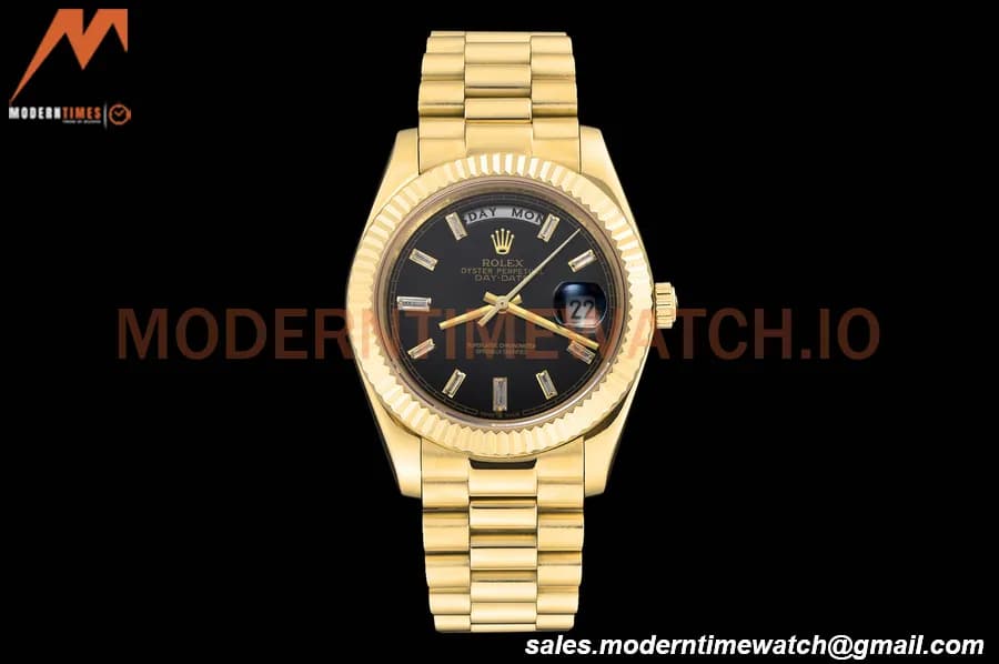 Rolex - DayDate 228238 40mm Flt/Pres YG/YG Black/Dia GDF MY8215