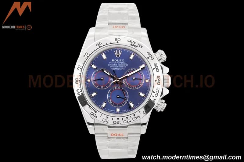 Rolex - Daytona 116509 904L SS/SS Blue/Stk EWF A7750