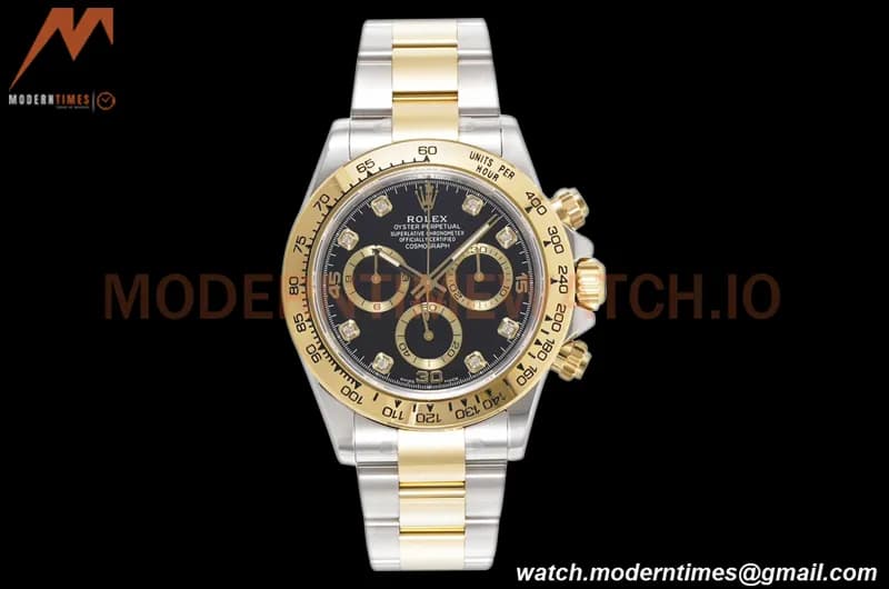 Rolex - Daytona 116503 40mm 904L YG/SS Blk/Gold/Diam King SH4130