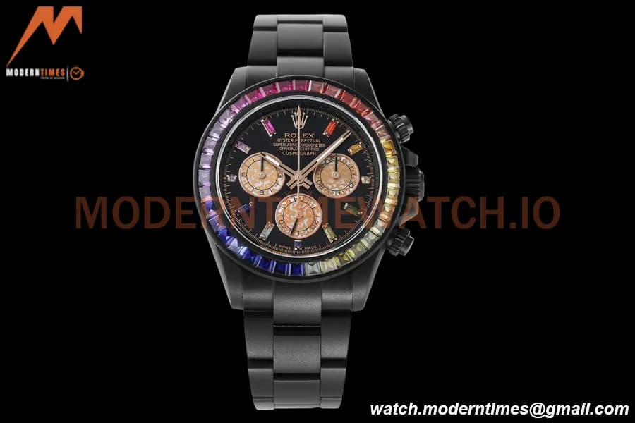 Rolex - Blaken Daytona Rainbow 40mm Diamond DLC/DLC Black/Dia IPKF A7750