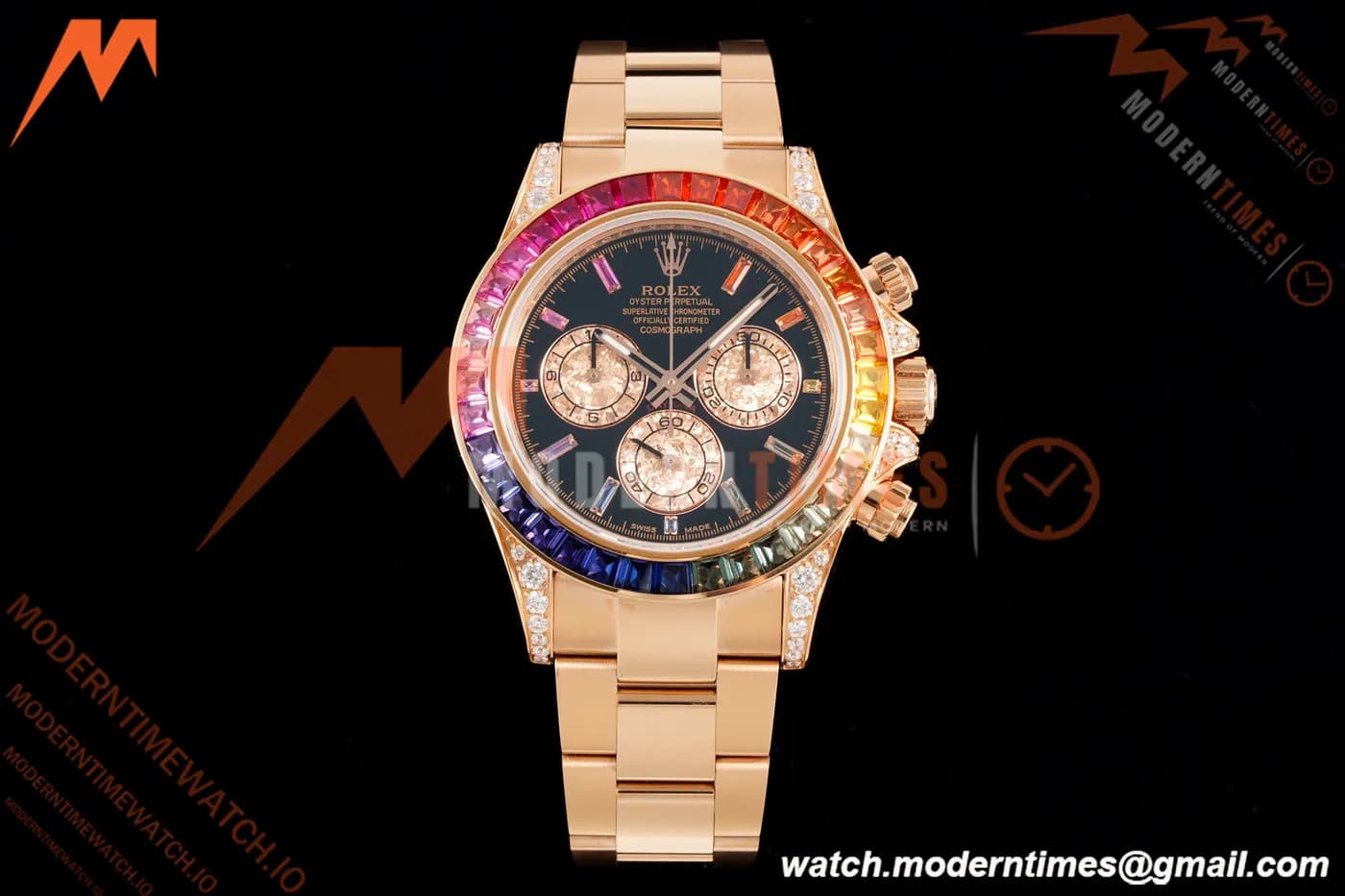 Rolex - Daytona Rainbow 116595 RBOW 40mm RG/RG Black/Dia Sonic DD4130