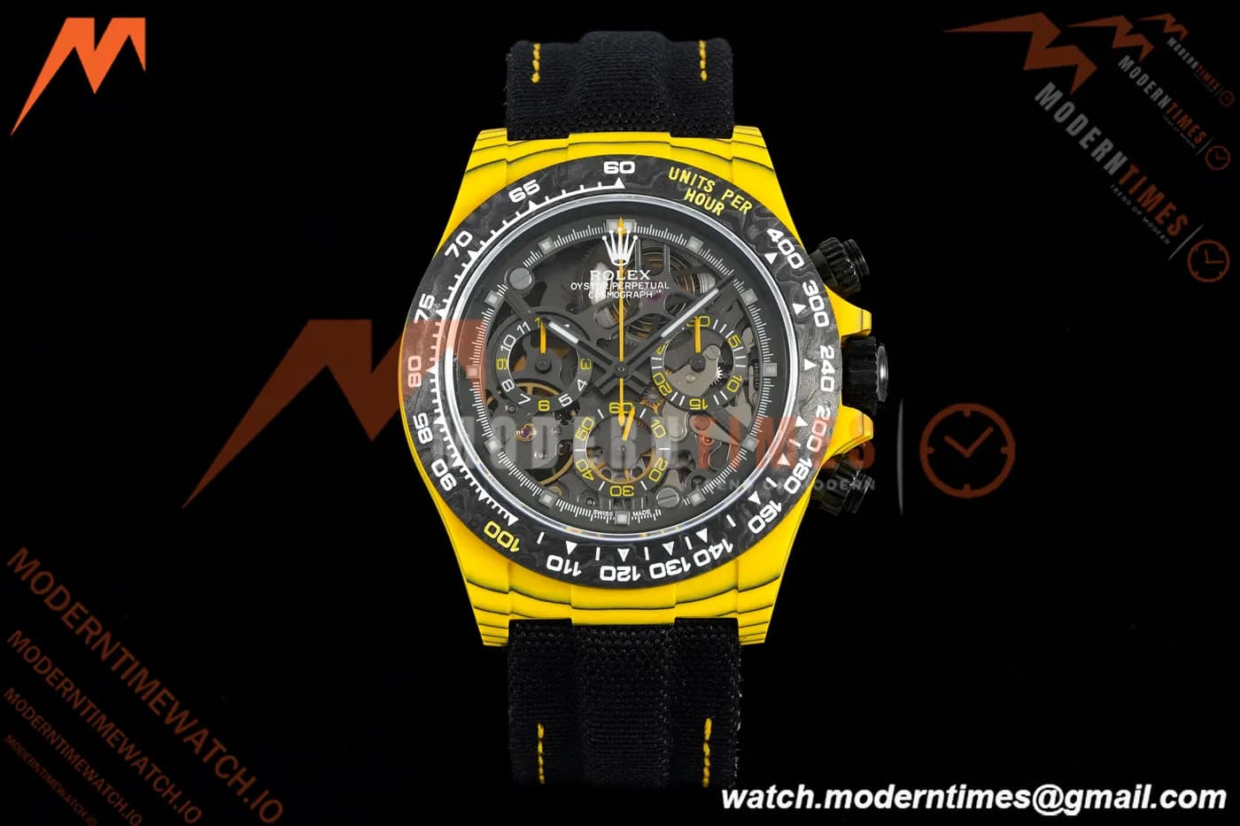 Rolex - Daytona DiW BumbleBee 40mm Yellow Carbon Fiber FC/NY Skeleton Dial DIWF DD4801