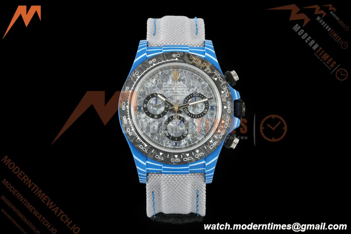 Rolex - Daytona 40mm DiW Liquid Titanium Dial Blue Carbon Fiber FC/NY Grey Arabic Dial DIWF DD4801