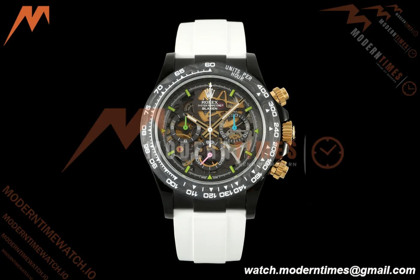 Rolex - Daytona Blaken 40mm NTPT PVD/RU White Skeleton Sonic DD4130