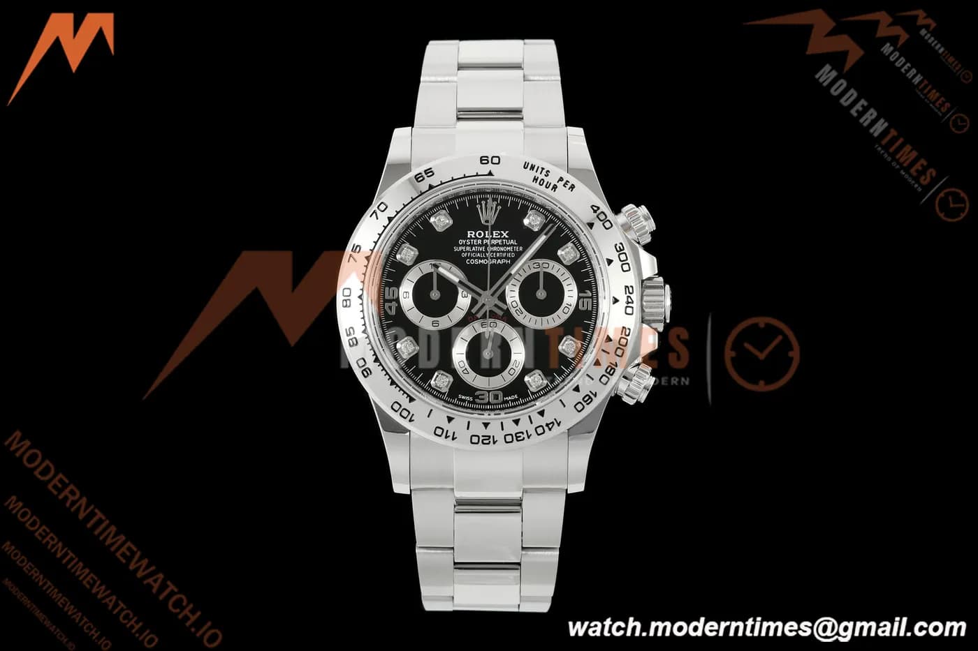 Rolex - Daytona 116509 40mm Gain Weight SS/SS Blk/Diam AVF DD4130