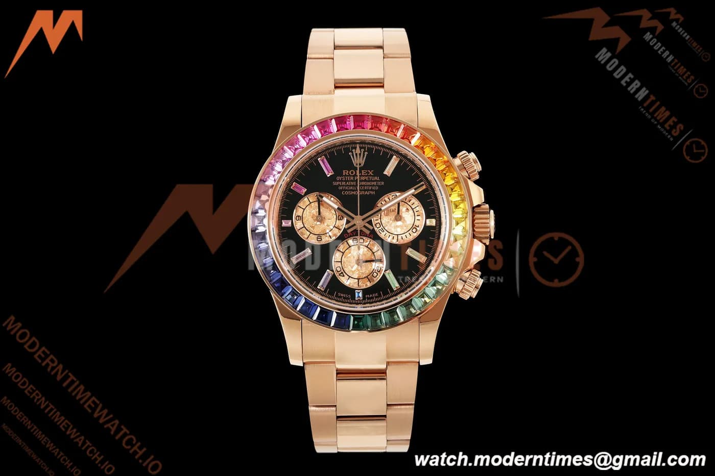 Rolex - Daytona Rainbow 116595 RBOW 40mm Gain Weight RG/RG Black/Dia AVF DD4130