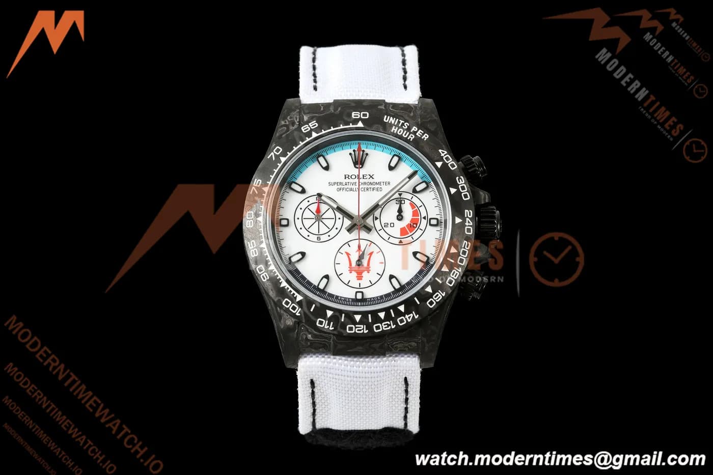 Rolex - Daytona DIW "Maserati" 40mm Black Carbon Fiber/NY Wht/Stk Dial ANTF SH4130