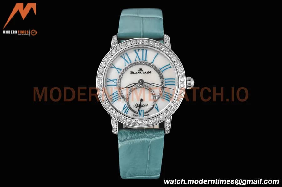 Blancpain - Ladybird Colors 35mm Blue SS/LE DIA/RMN White MOP BLSF A23J