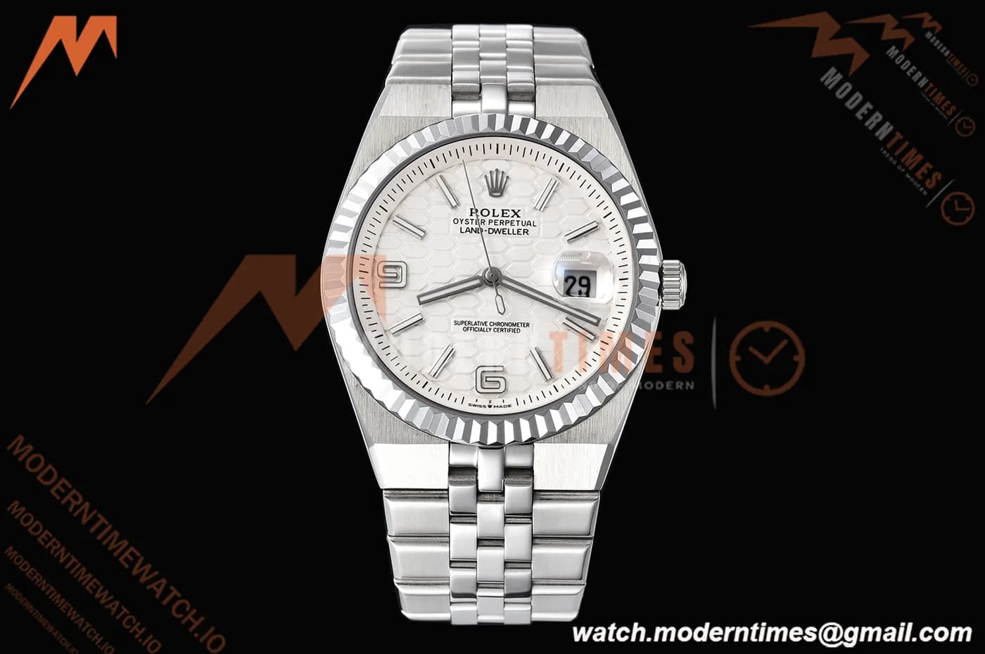 Rolex - Land-Dweller 127334 40mm Jub Flt SS/SS Wht/Stk GDF MY8215